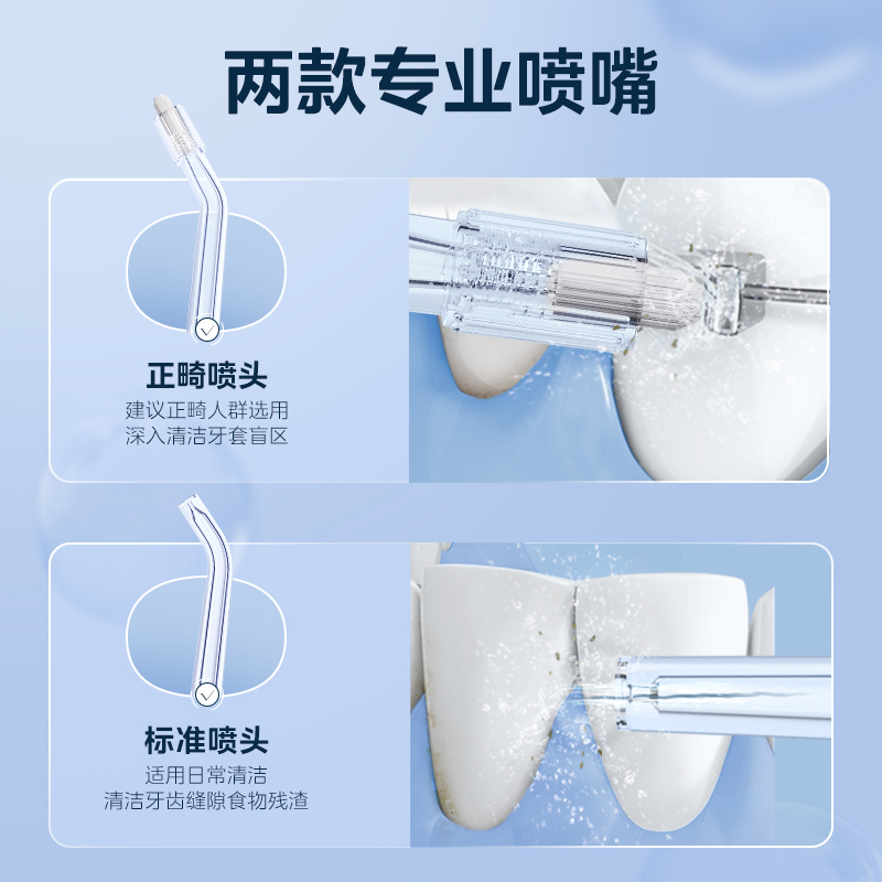 美的小白瓶冲牙器 便携式家用电动正畸牙齿缝结石水牙线口腔清洁洗牙神器 MC-BJ0301极地白