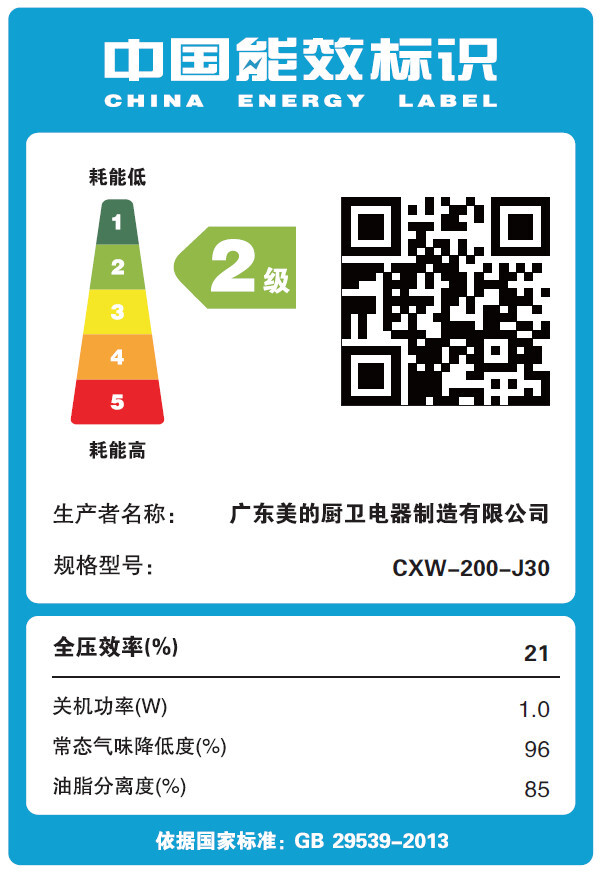 美的油烟机CXW-200-J30侧吸型 黑晶镜面 立体环吸 下置吸烟口 