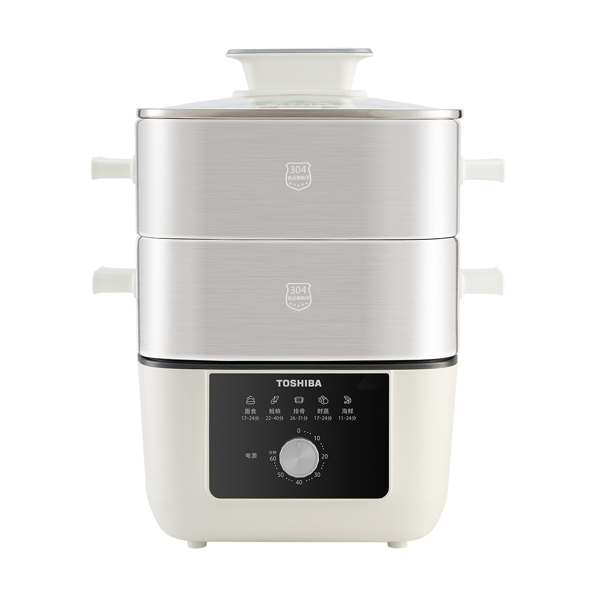 东芝 电蒸锅 ES-08KHVC 家用双层大容量蒸 锅体0涂层 12L 【机械款】